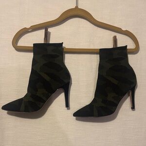 MIA Green and Black Camouflage Heeled Boots